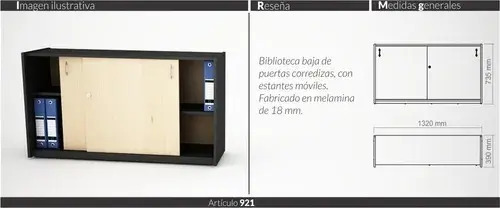 D_948180-MLA51739532261_092022-O.jpg Biblioteca Baja De Oficina. 2 Puertas, Con Llave. Cod. 921