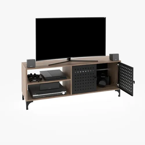 D_948371-MLA49566167734_042022-O.webp Rack Para Tv Led Melamina Caño- 2 Puertas- Estantes Rbtv 140
