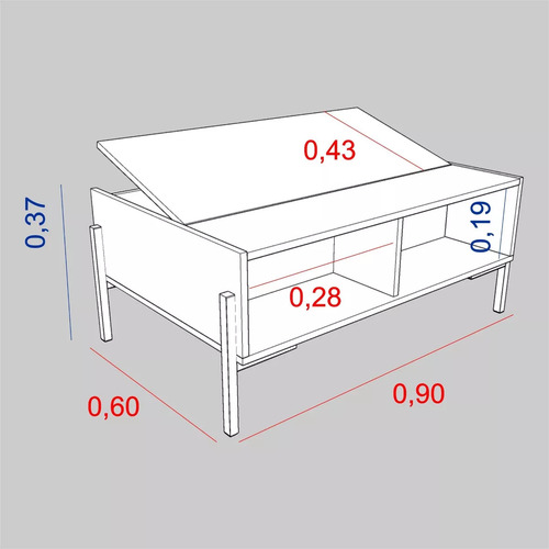 Mesa Ratona Centro De Living- Con Puerta 89 X 60- Cod. 2023