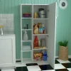 Despensero De Una 1 Puerta Mueble Alacenero Organizador Con Estantería Integrada Izquierda O Derecha + 4 Estantes Internos Ajustables De Cocina Melamina 150cm Color Blanco Multifunción Dielfe D050e