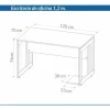 Escritorio Para Oficina 1.20 X 0.70 7911 Sin Cajon