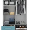 Placard Delos Melamina 2 Puertas Corredizas 2 Cajones Azul Acero