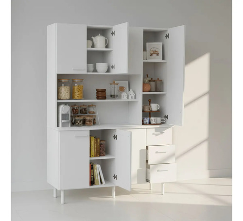 D_951543-MLA96053449365_102025-O.jpg Aparador Moderno Mosconi Express De 120 Cm Con 7 Puertas Y 3 Cajones En Blanco
