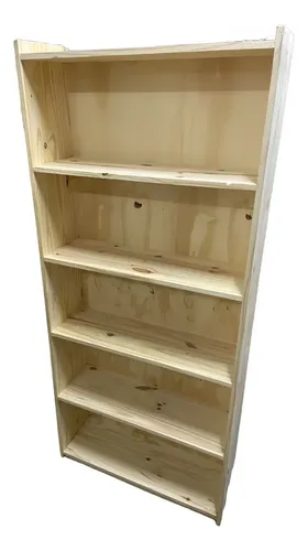 Estanteria Biblioteca Pino Macizo- 5 Estantes- 180 X 80 X 25
