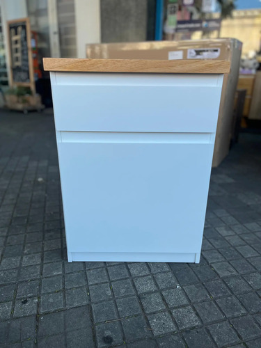 Mesa De Luz 1 Puerta, 1 Cajon- Blanco Tapa Paraiso- Prisma
