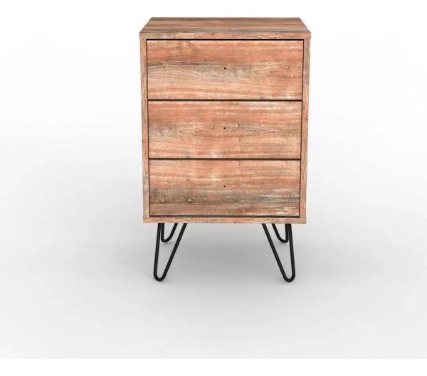 Cajonera Industrial 3 Cajones Organizador Dormitorio Living Oficina Guardado Ropa Accesorios Color Atakama Patas Metal Negro Estilo Loft Tiradores Negros Cpi003 Dielfe