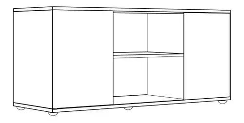 Mesa Rack Vision Para Tv 65 2 Puerta Y Estantes- Dvs 03