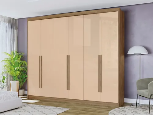 Ropero 6 Puertas De Abrir. Manijas De Madera 6 Cajones N 566