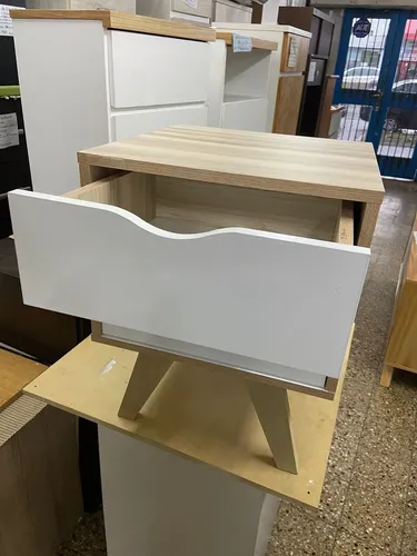Mesa De Luz 2 Cajones Con Patas 40 X 40 X 50- Cod. 237-2
