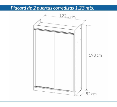 D_956661-MLA86039766383_062025-O.jpg Placard Ropero 2 Puertas Corredizas 1.23- 1.93- 0.52 Dpc 123