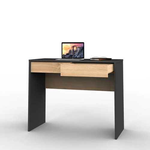 D_957198-MLA99366034578_112025-O.jpg Escritorio Para Oficina Madera Melamina Moderno Nordico 100cm Niños Adultos Home Office Computadora Notebook Con Cajones Gris Roble Kendal Compacto Ecn100 Dielfe