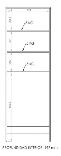 Mueble Para Baño Organizador Sobre Inodoro Mdp Melamina 3 Estantes 2 Puertas Color Blanco Mbc180 Dielfe