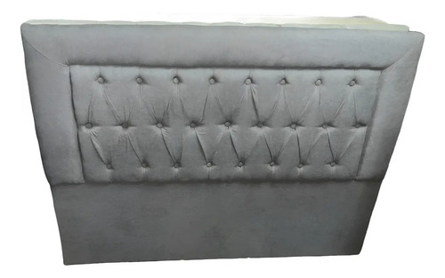Respaldo P- Sommier Tapizado Capitone 160 X 120- Color Gris