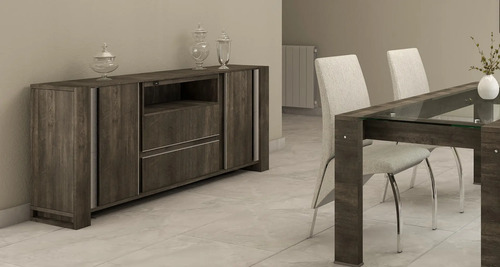 Bahiut Vajillero Dynamic 180 X 85 Con Usb, Cajones Y Puertas