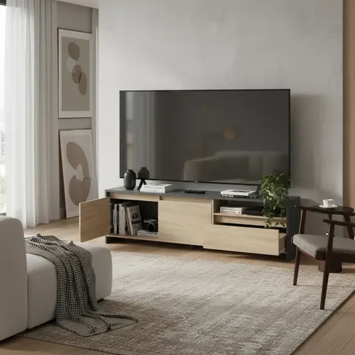 D_962033-MLA93345051846_092025-O.webp Mesa Rack Tv/ Led 80 Niza. 180 X 51 X 35- 2 Ptas, 1 Cajon