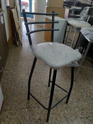 D_964010-MLA54382388725_032023-O.webp Banqueta Taburete Alto. Con Respaldo De Caño Y Asiento Tapiz