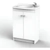 Vanitory Mueble Para Baño Con Bacha 1 Agujero 55 Cm De Pie Color De La Bacha Blanco Color Del Mueble Blanco