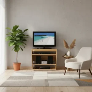 Rack Mesa Tv Modelo Quadra- Con Estantes, Sin Puertas