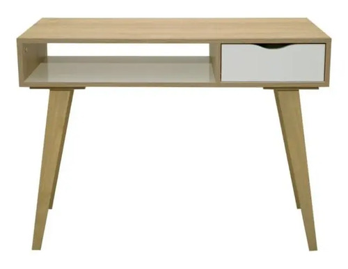 Escritorio Gacela 334020 Madera De 100cm X 75cm X 44.5cm Roble Y Blanco Laqueadas Roble/blanco
