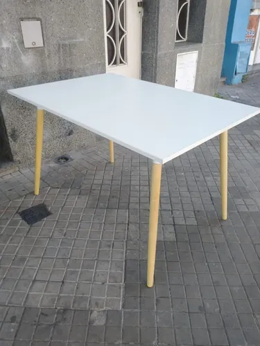 Mesa Cocina Comedor Kaunas. Tapa Melamina Base Made 160 X 82