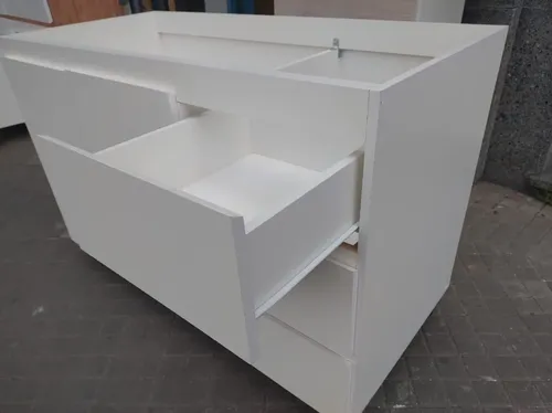 Bajo Mesada 120 X 57 X 82 Mdf 15 Mm- Con Mesada Marmol Sint