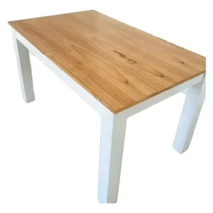 Mesa Cocina Comedor Fija 120 X 80. Tapa Paraiso Base Blanca