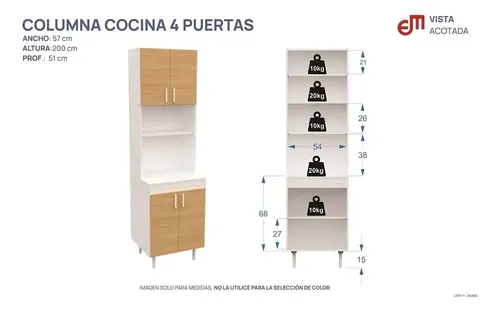Aparador Kit De Cocina Despensero 4 Puertas Cod. 10155