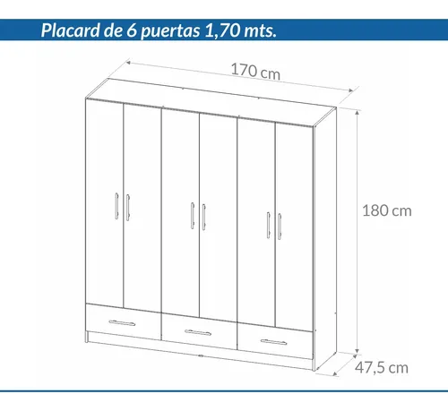 D_969167-MLA86040517809_062025-O.webp Placard Ropero 6 Puertas, 3 Caj. 1.70- 1.80- 0.47 Dpb 170