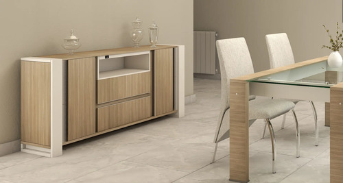 Bahiut Vajillero Dynamic 180 X 85 Con Usb, Cajones Y Puertas