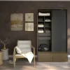 D_971291-MLU75262305029_032024-O.webp Placard Ropero 2 Puertas Corredizas 4 Cajones 212 X 120 Cm Color Nogal/negro