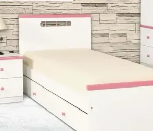 Cama 1 Plaza Lamby Con Carro- Mesa De Luz. Mdf Laqueado 302