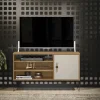 Rack Led Lcd Mesa Linea Industrial Melamina Rustica Hierro + Sin Cargo Capital Federal Color Carvalho Of White
