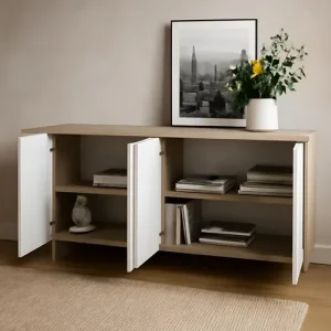 Mueble Bahiut Vajillero 4 Puertas 180 Cm Moderno Living Color Olmo Everest