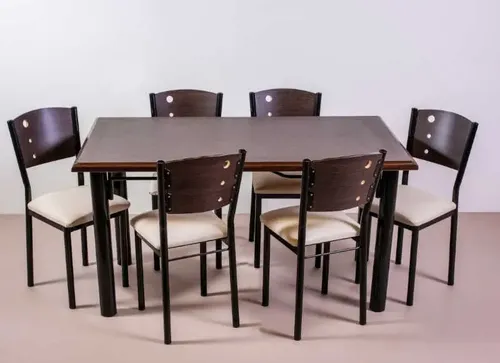 Combo Juego Comedor Mesa Comb + 6 Sillas Caño Resp. Mod. 7