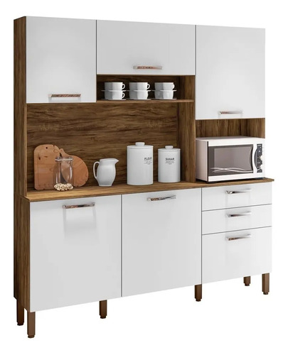 D_978328-MLA99926998461_112025-O.jpg Cocina Compacta Ferrara De 6 Puntos, Color Sabana/blanco - Kit's Paraná