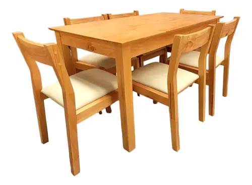 Juego De 6 Sillas Cocina Comedor Pino Lustrado- Sofia-