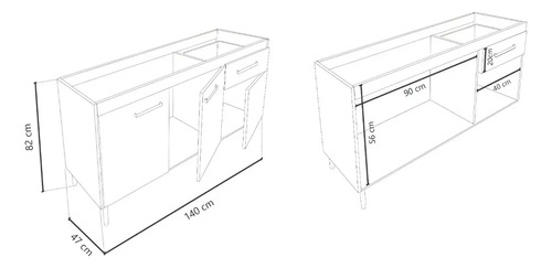D_980229-MLU78921162475_092024-O.jpg Bajo Mesada De 3 Puertas Y 1 Cajon Delos Dl 604 Blanco