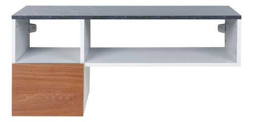 Mesa Flotante Comodin Tv Led Mueble Aéreo 1 Cajon Y Estantes