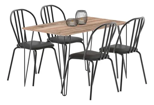 D_981448-MLU76380262440_052024-O.webp Mesa Comedor Living Cocina Rectangular 1,20mt Industrial Atakama Patas Negras Dielfe Negro