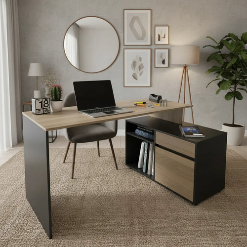 Escritorio Mesa De Pc Organizador Con Mueble Bajo Cod. 3048