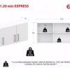 Alacena 3 Puertas Con Estantes 120 X 50 X 31 Cod 10067