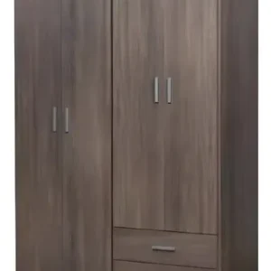 Placard Ricchezze Tana Melamina 4 Puertas Batientes Marrón Moderno