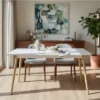Mesa Cocina Comedor Kaunas. Tapa Melamina Base Made 160 X 82