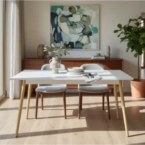 Mesa Cocina Comedor Kaunas. Tapa Melamina Base Made 160 X 82