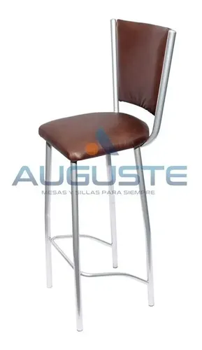 Taburete Banqueta Alta. Asiento Y Respaldo Tapizado