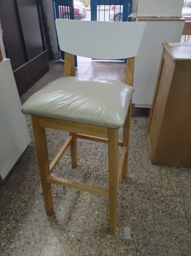 Taburete Banqueta Alta Con Respaldo Madera Cod. 139 Mediterr