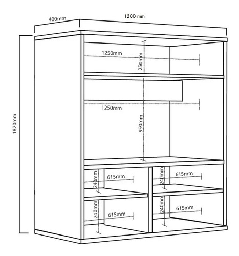 D_990910-MLA49407098187_032022-O.jpg Mesa Rack Home Vision Para Tv 55 Con Estantes.- Dvs 04