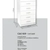 Chiffonier Cajonera 6 Cajones Correderas Metalicas Cod. 920
