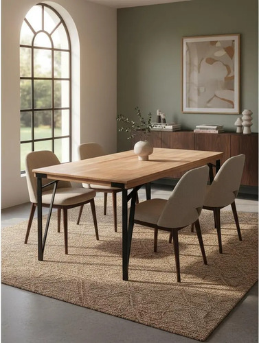 Mesa Cocina Comedor Lustrada Paraiso Base De Caño- 140 X 80