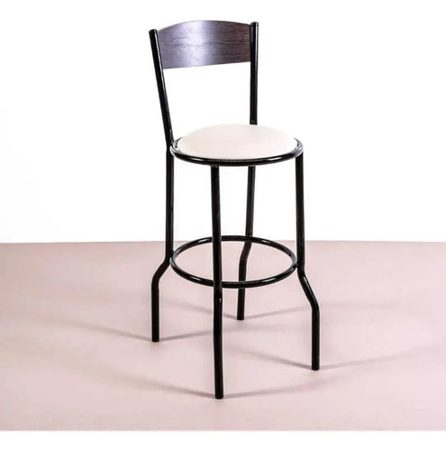 D_992811-MLA72159658878_102023-O.jpg Taburete Banqueta Alta Con Respaldo De Madera. Caño Pintado